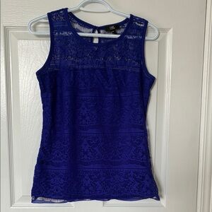 Vic by Jacob Royal Blue Lace Tank Top